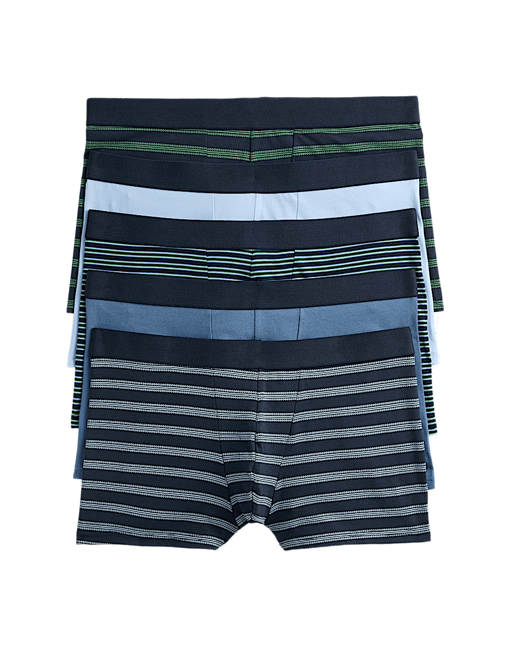 5 Pack Cotton Stretch Striped Hipsters