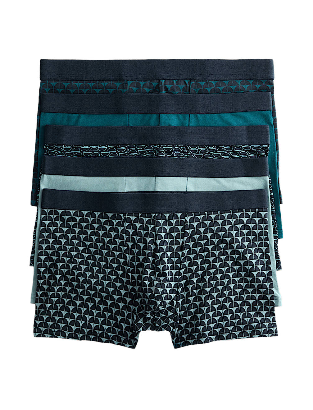 5 Pack Cotton Stretch Geometric Hipsters