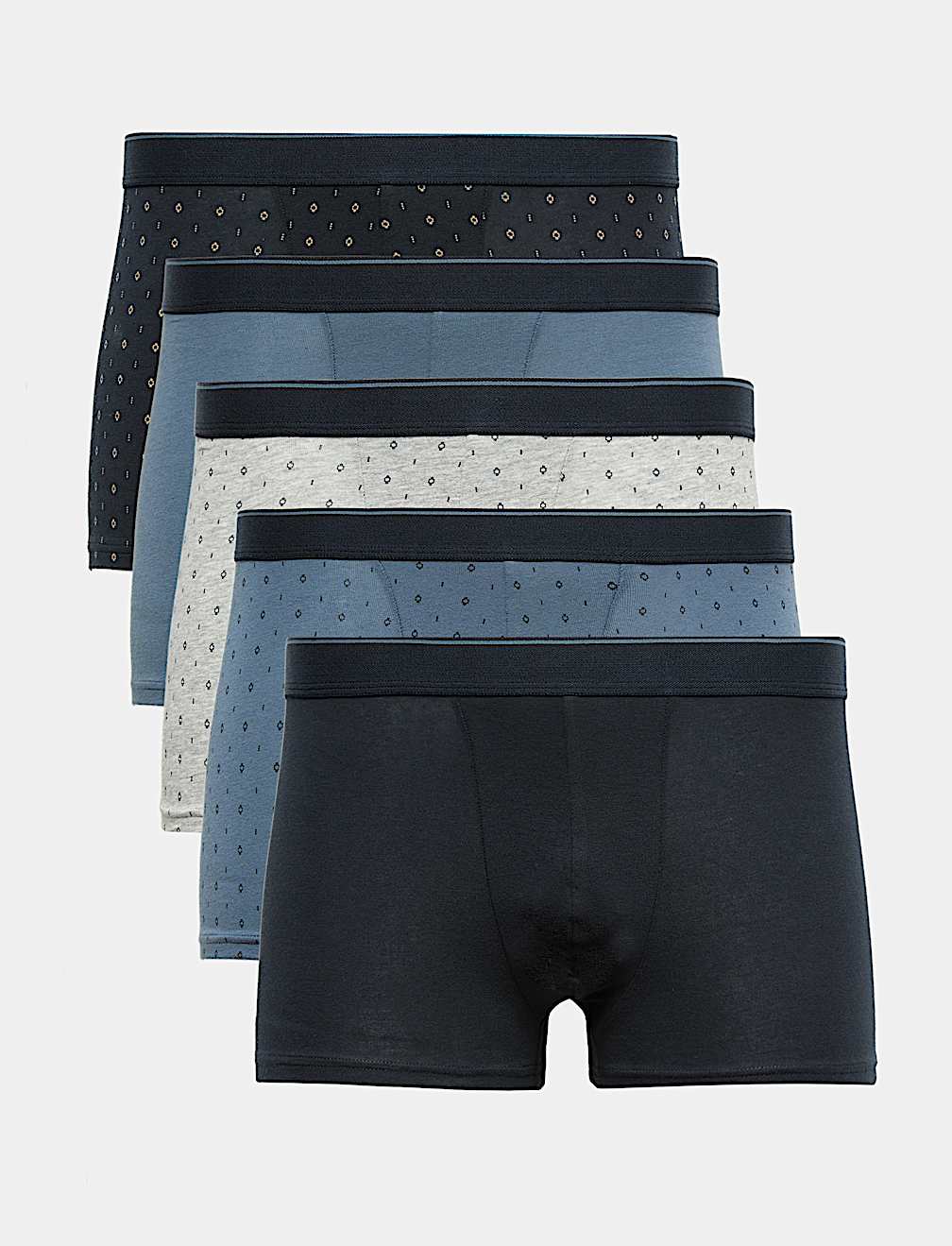 5 Pack Cotton Rich Stretch Print Hipsters
