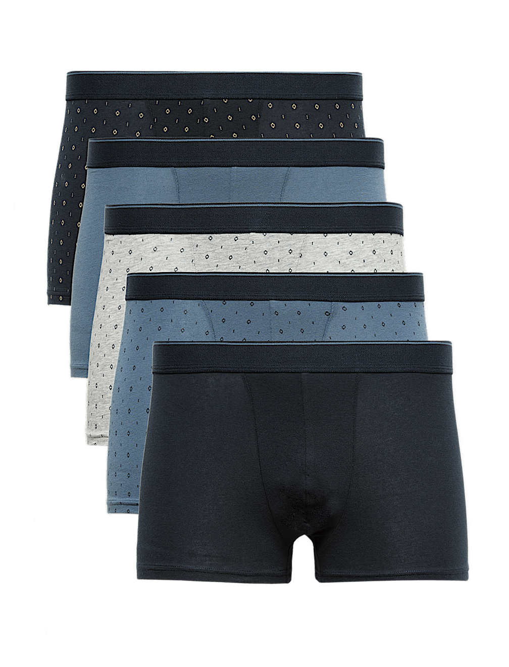5 Pack Cotton Rich Stretch Print Hipsters