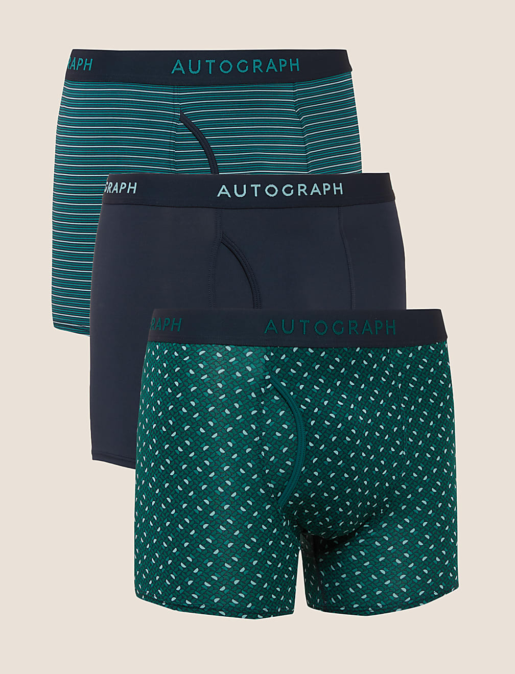 3pk Microskin Geometric Trunks
