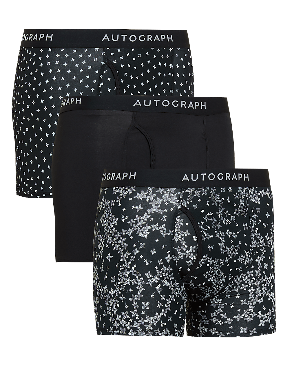 3pk Microskin Floral Print Trunks
