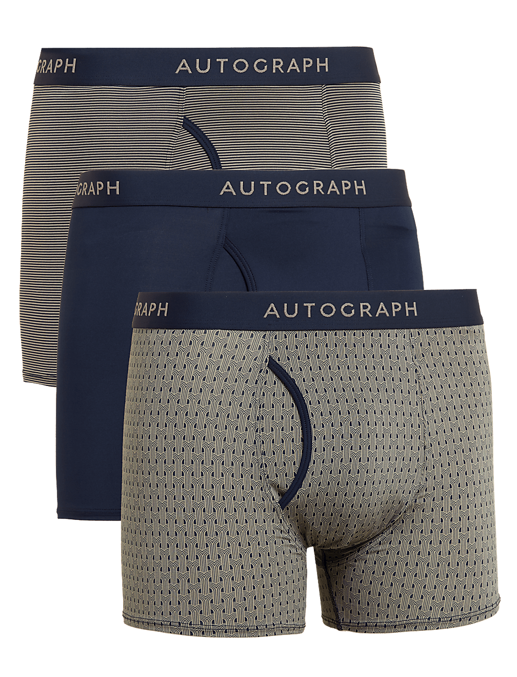 3pk Assorted Pattern Trunks