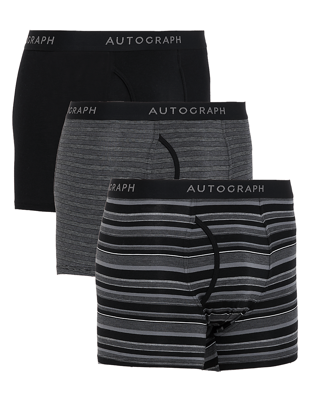 3pk Supima® Cotton Blend Striped Trunks