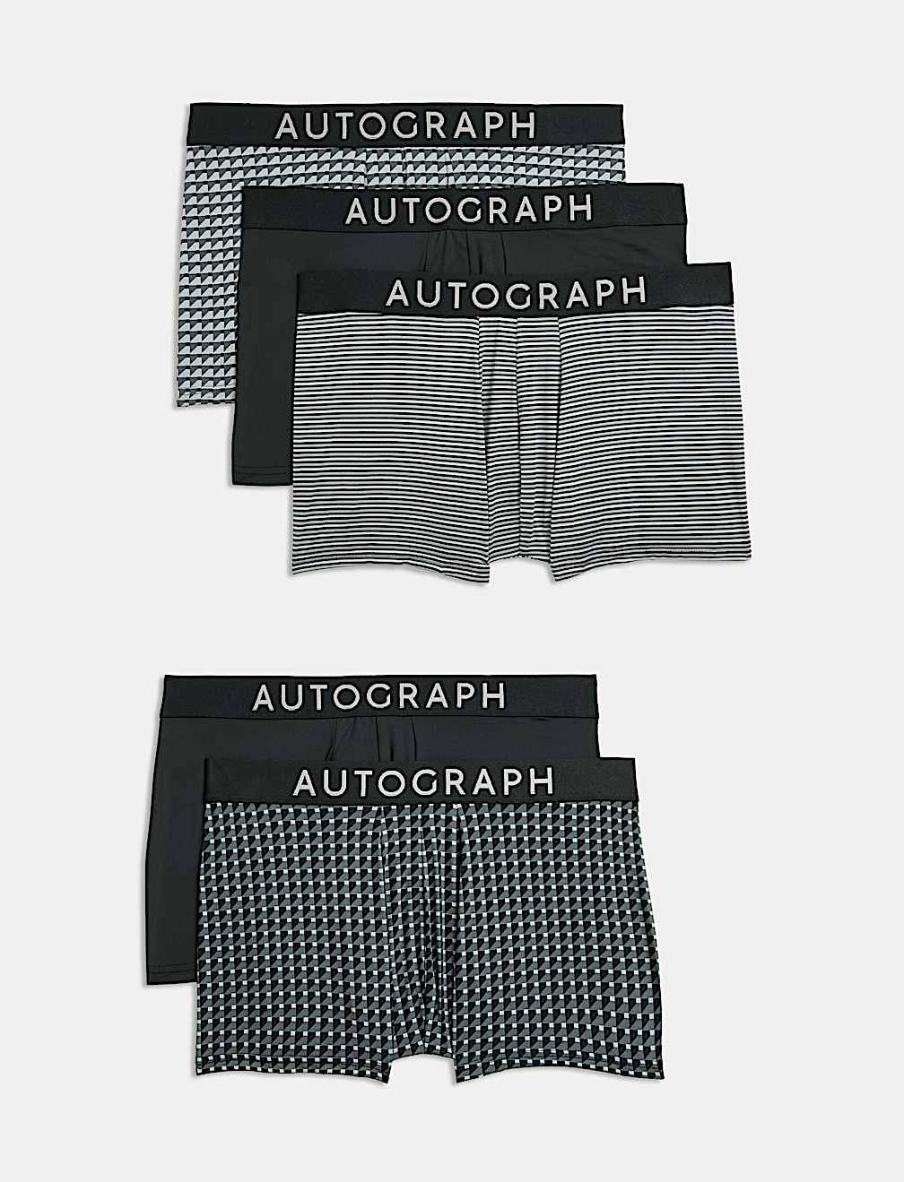 5pk Microskin Geometric Stretch Hipsters