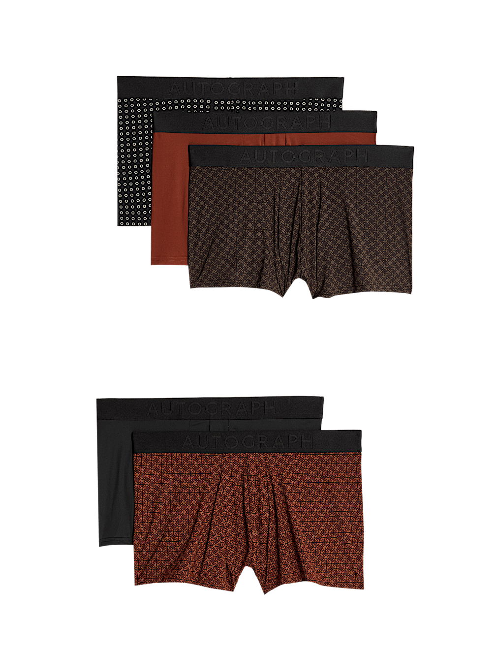 5pk Microskin Geometric Printed Hipsters