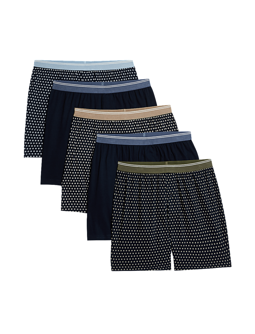5pk Pure Cotton Cool & Fresh™ Assorted Pattern Jersey Boxers