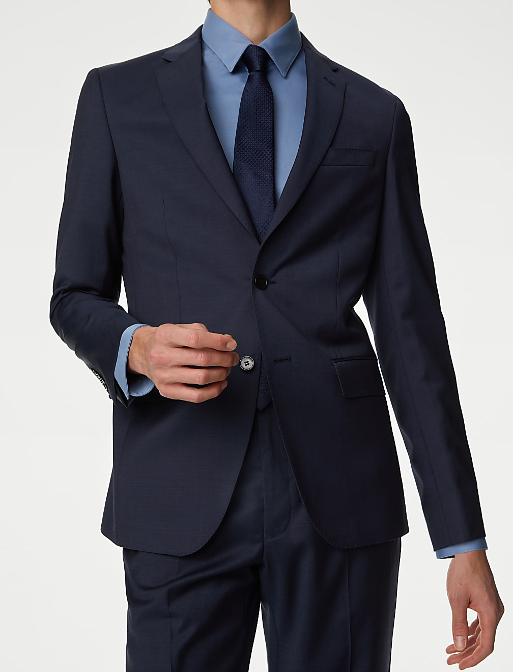 Tailored Fit Pure Wool Twill Suit Jacket