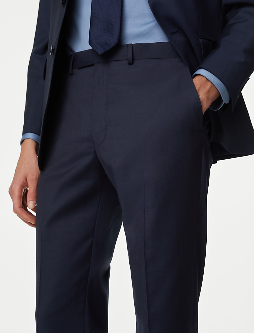 Tailored Fit Pure Wool Suit Trousers