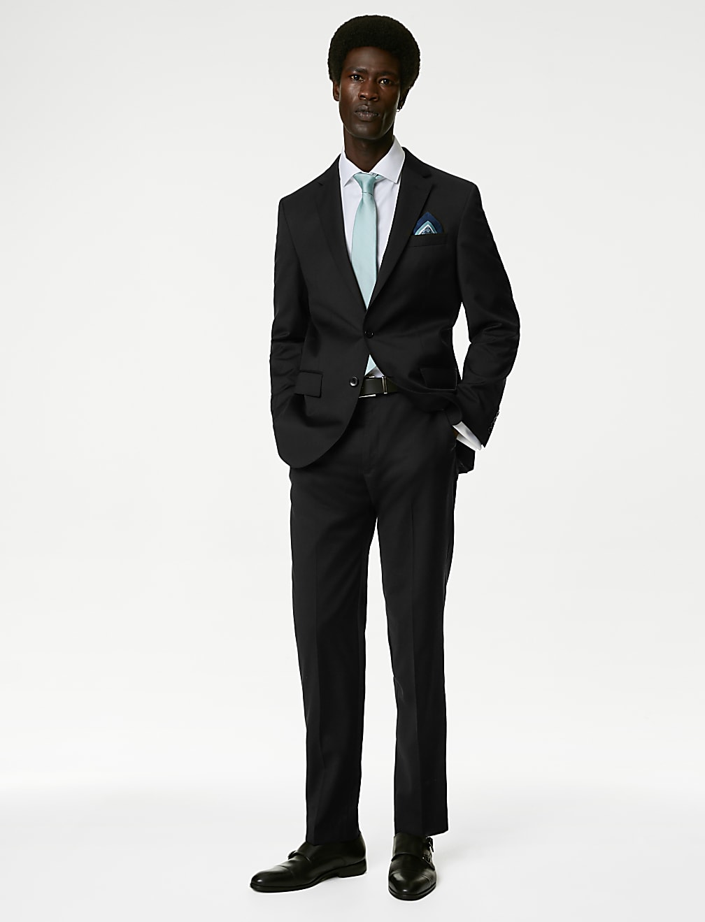 Tailored Fit Pure Wool Suit Trousers
