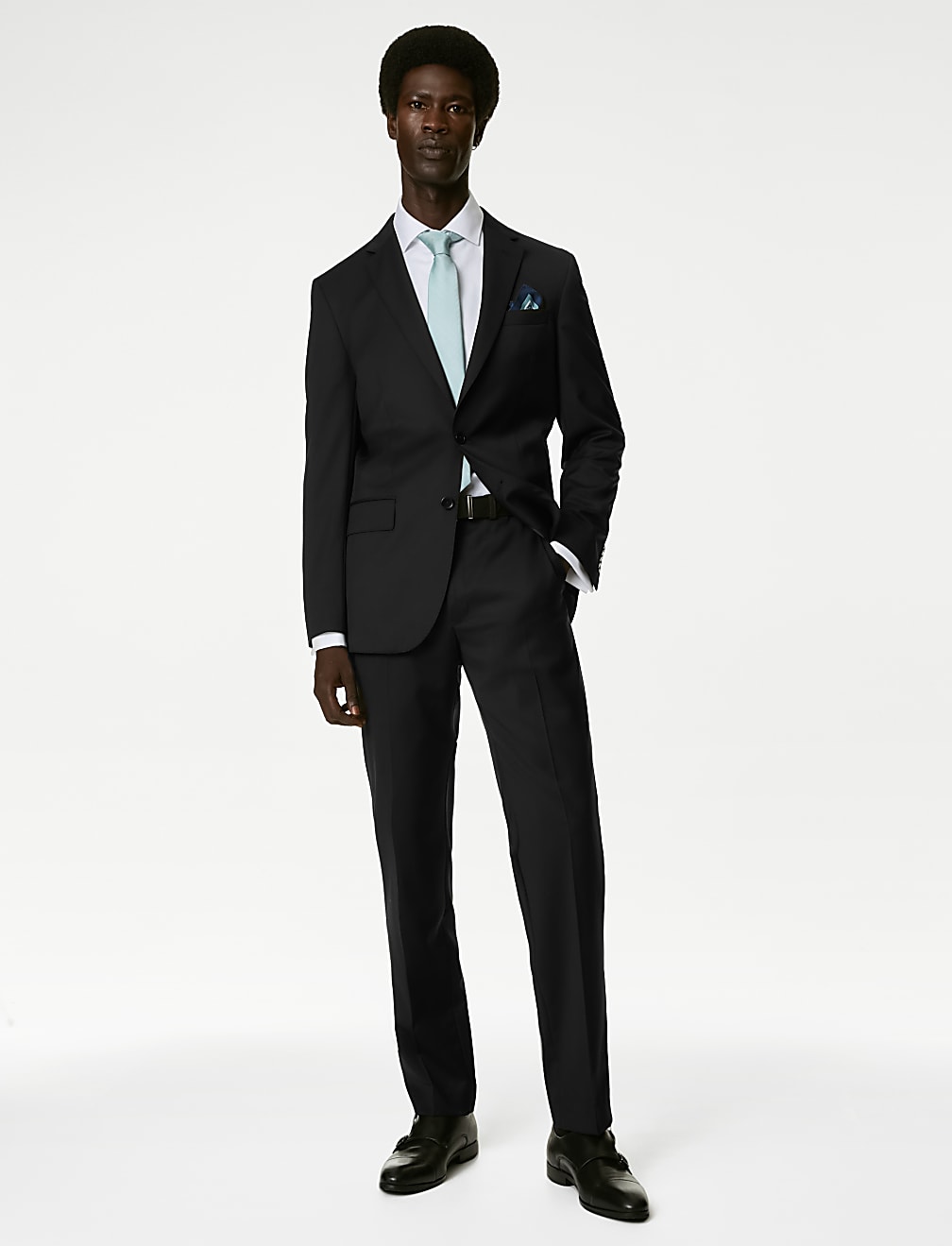 Tailored Fit Pure Wool Suit Trousers