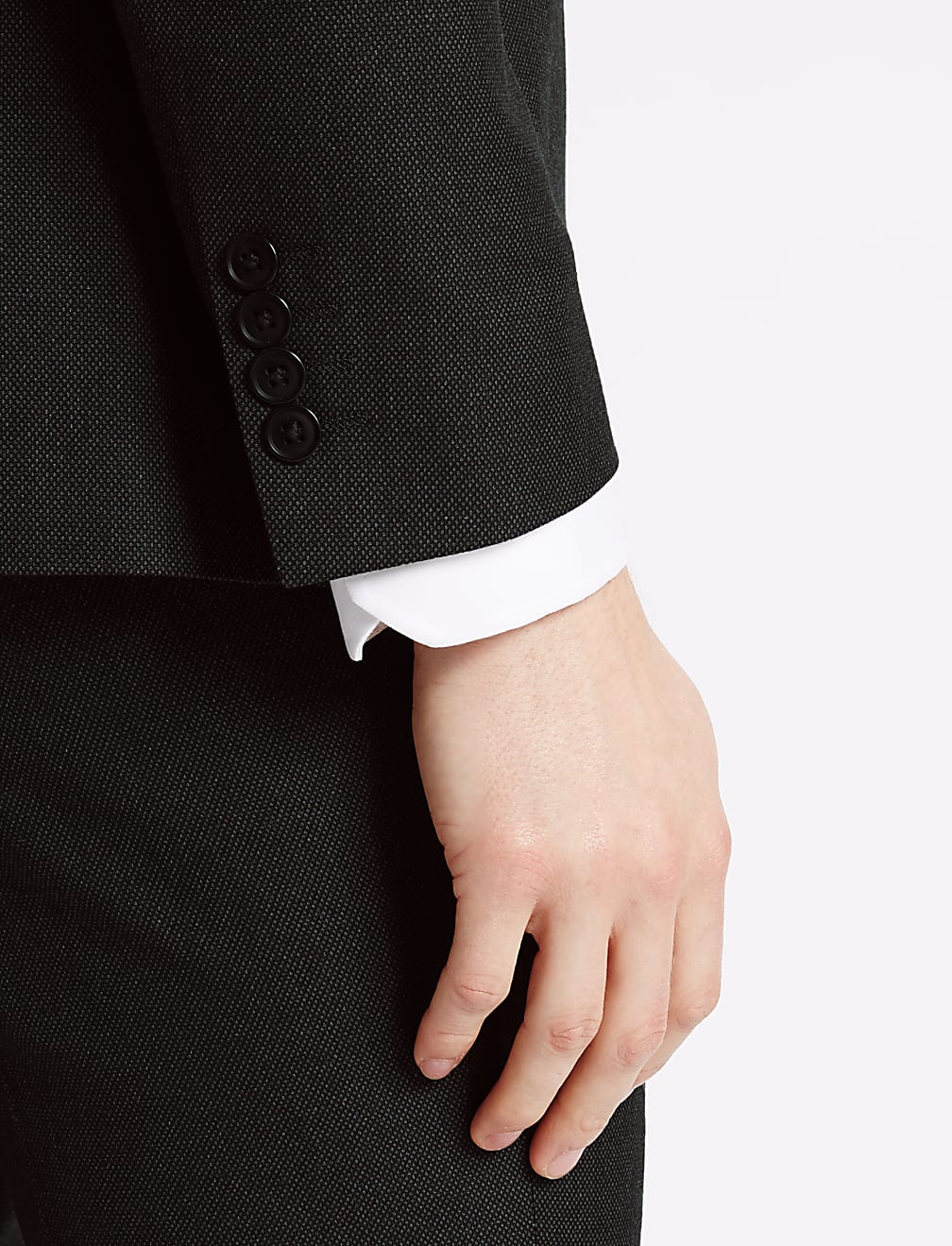 Charcoal Textured Slim Fit Suit Jacket