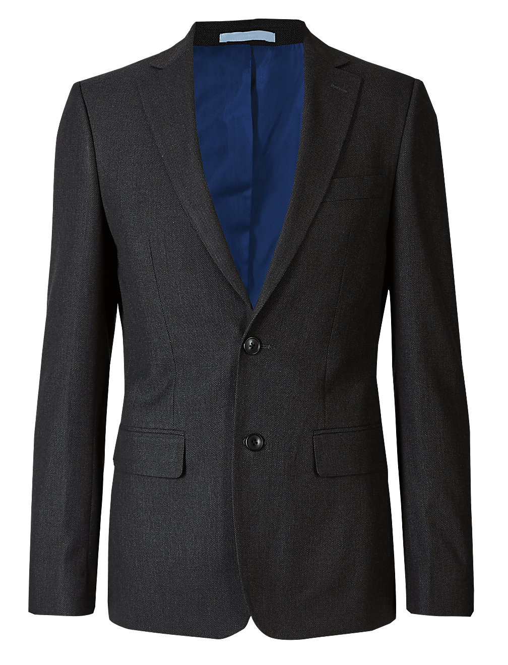 Charcoal Textured Slim Fit Suit Jacket