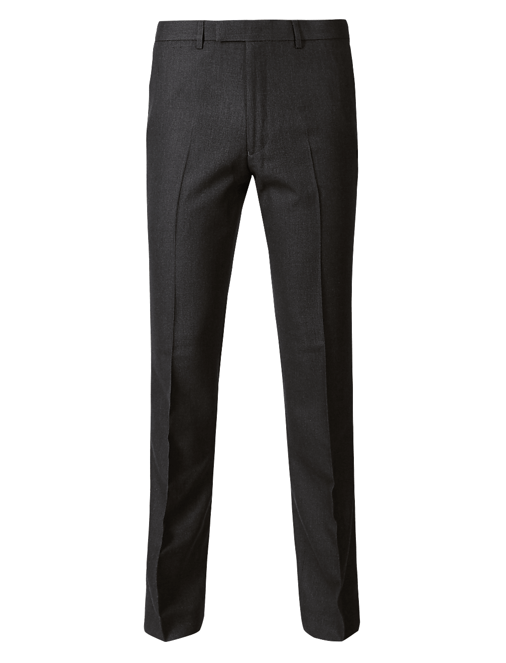 Charcoal Textured Slim Fit Suit Trousers