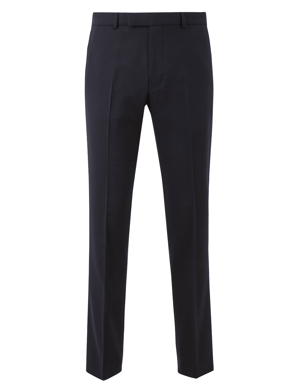 Navy Slim Fit Wool Blend Trousers