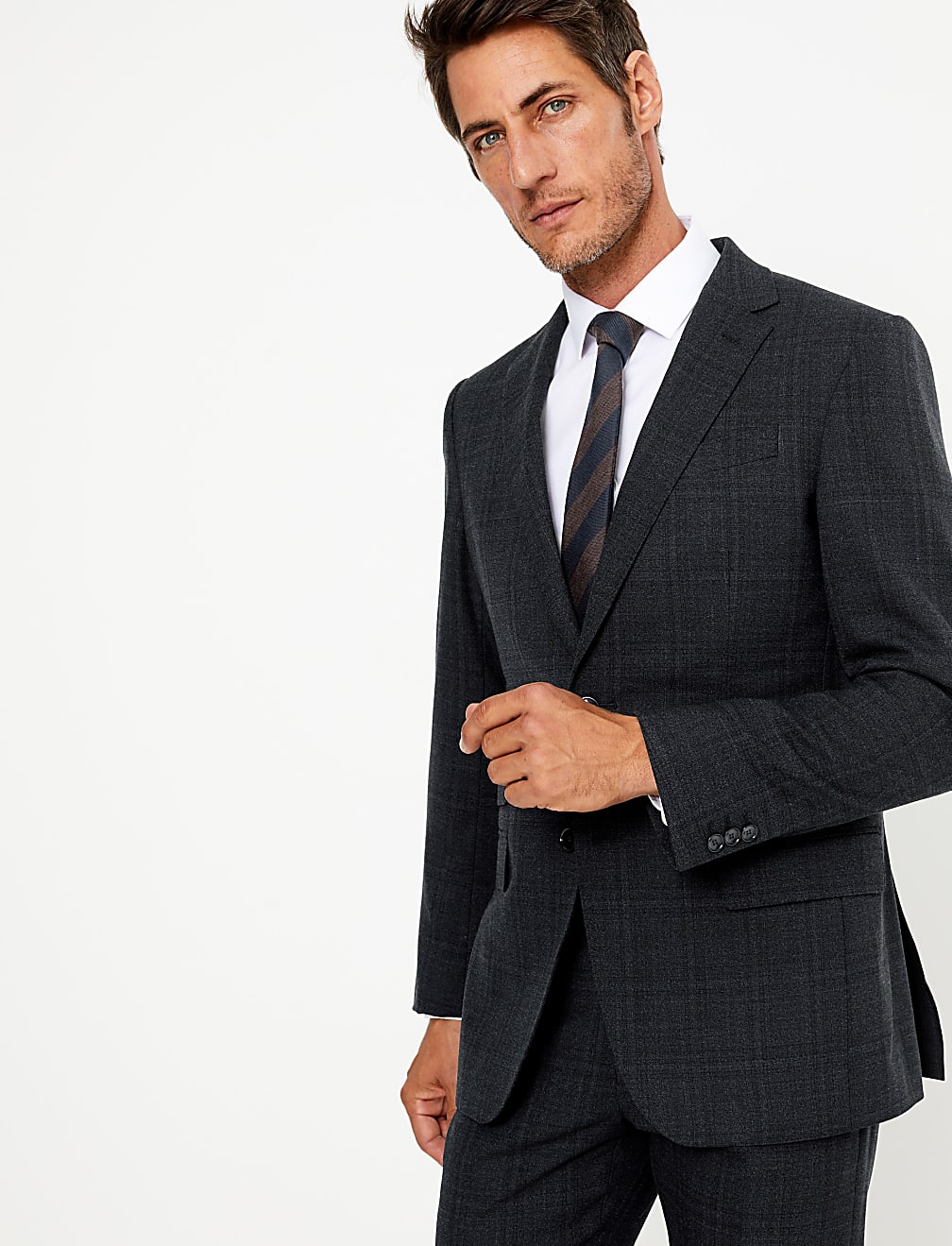 Blue Regular Fit Jacket