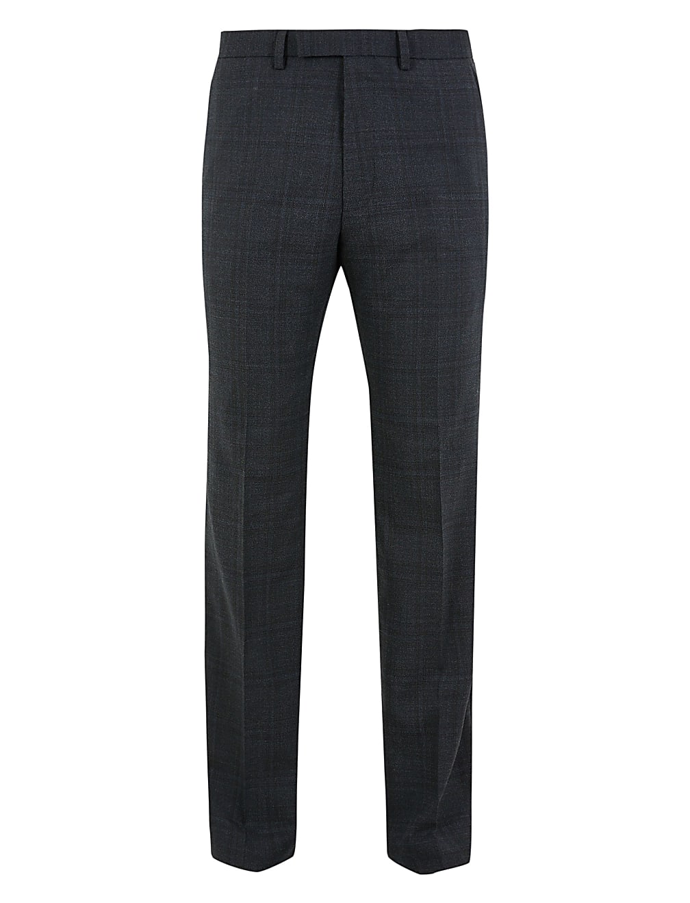 Blue Checked Regular Fit Suit Trousers