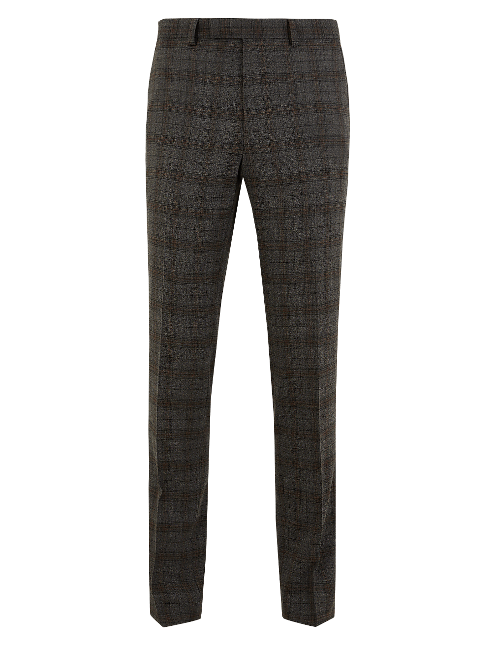 Slim Fit Wool Blend Checked Trousers
