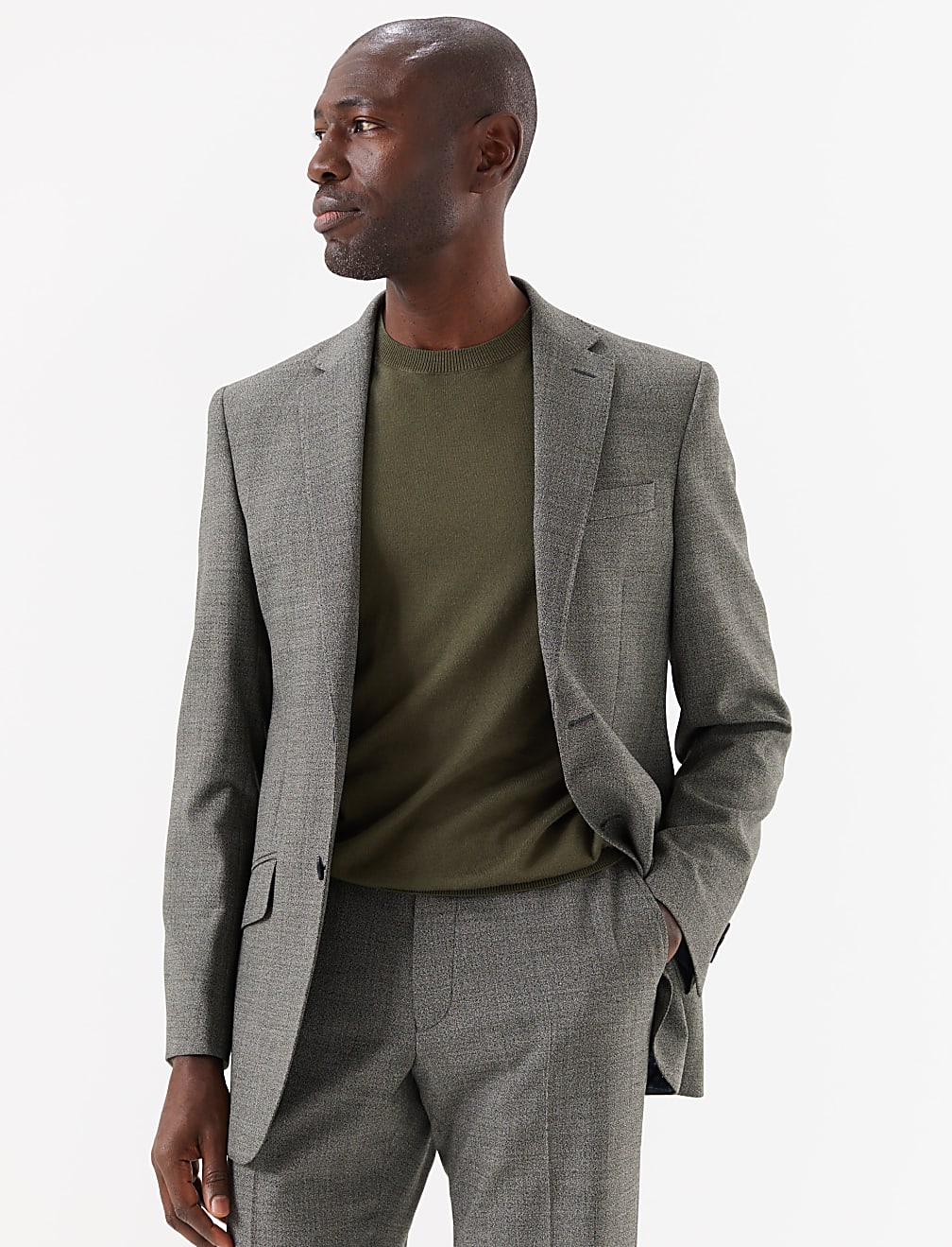 Regular Wool Blend Suit Jacket