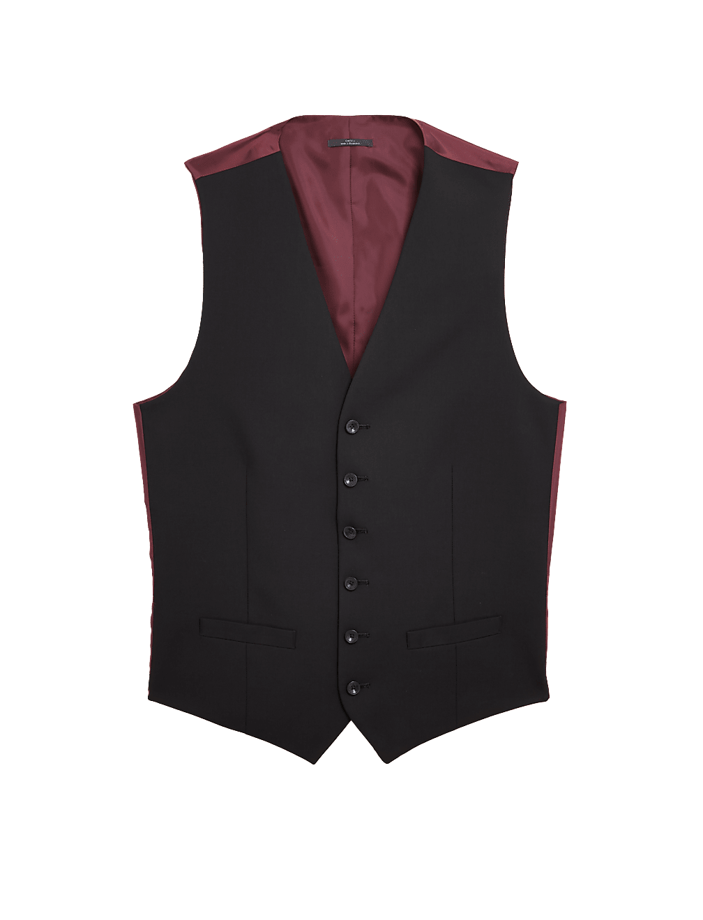 Black Tailored Fit Waistcoat with Stretch