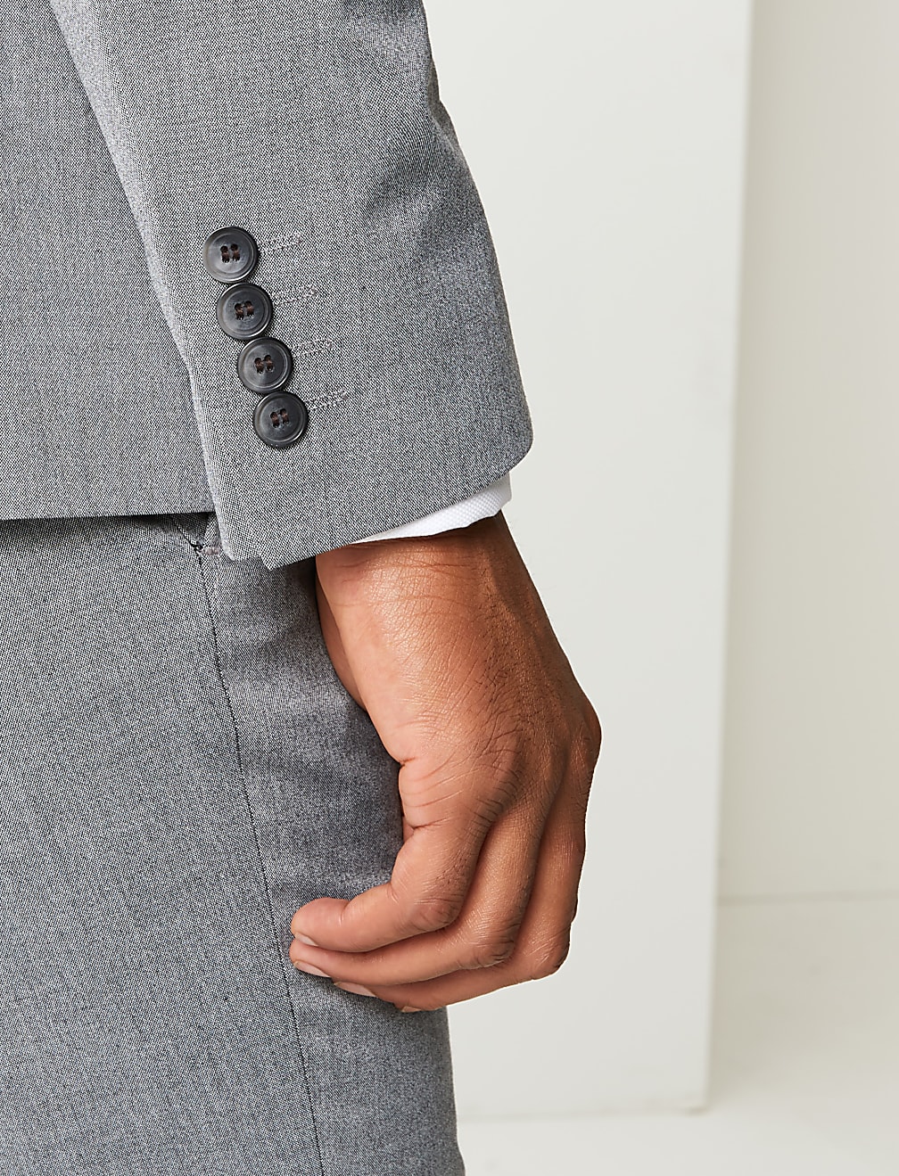 Grey Slim Fit Suit Jacket with Stretch
