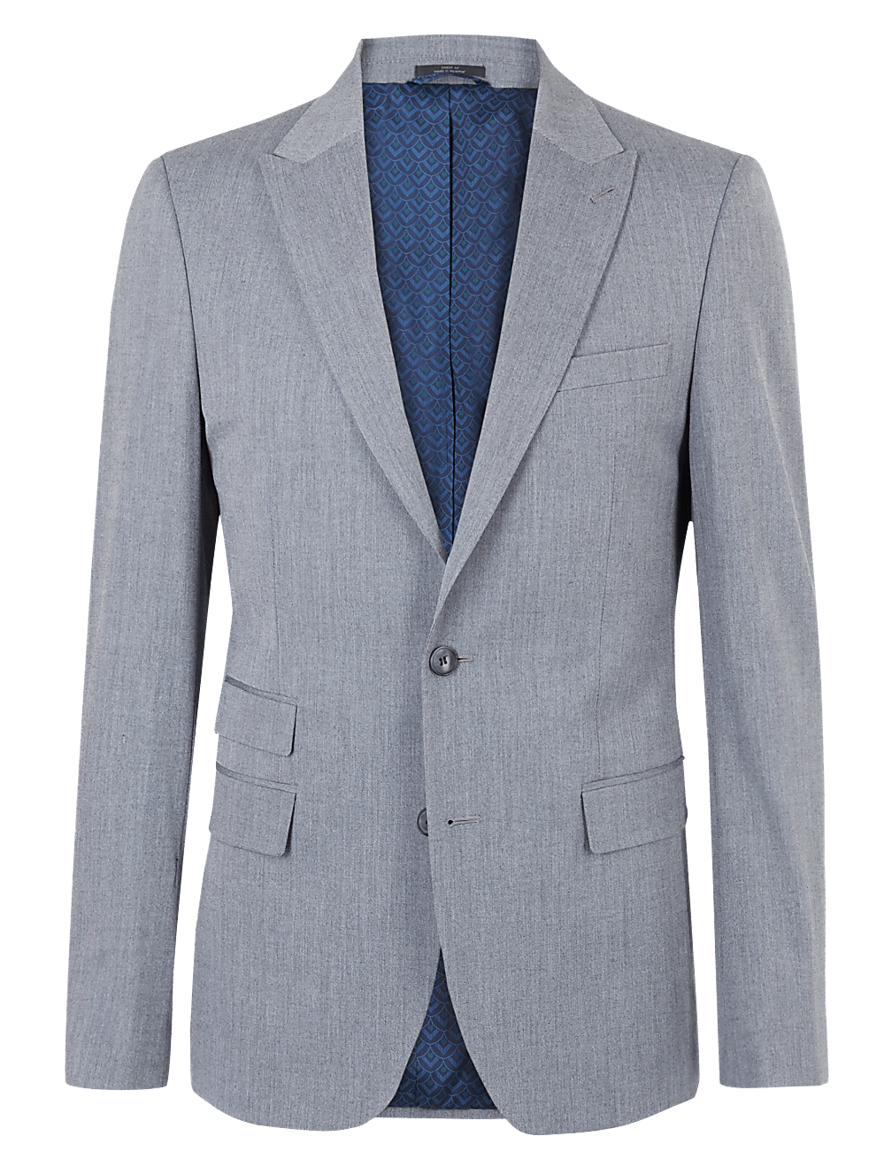 Grey Slim Fit Suit Jacket with Stretch