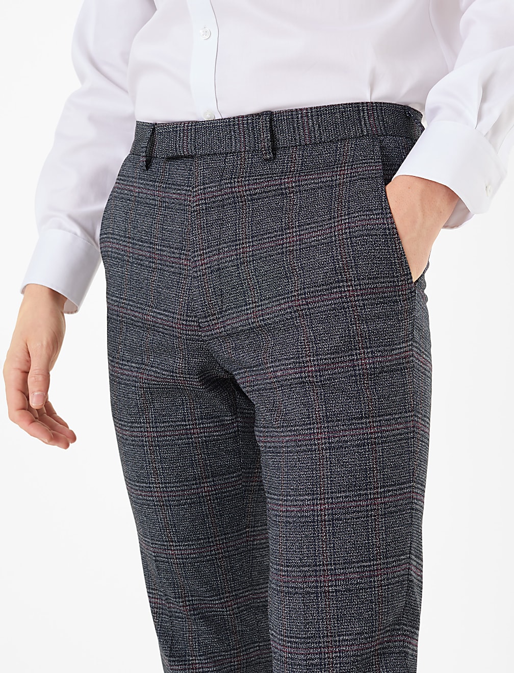 Checked Slim Fit Trousers