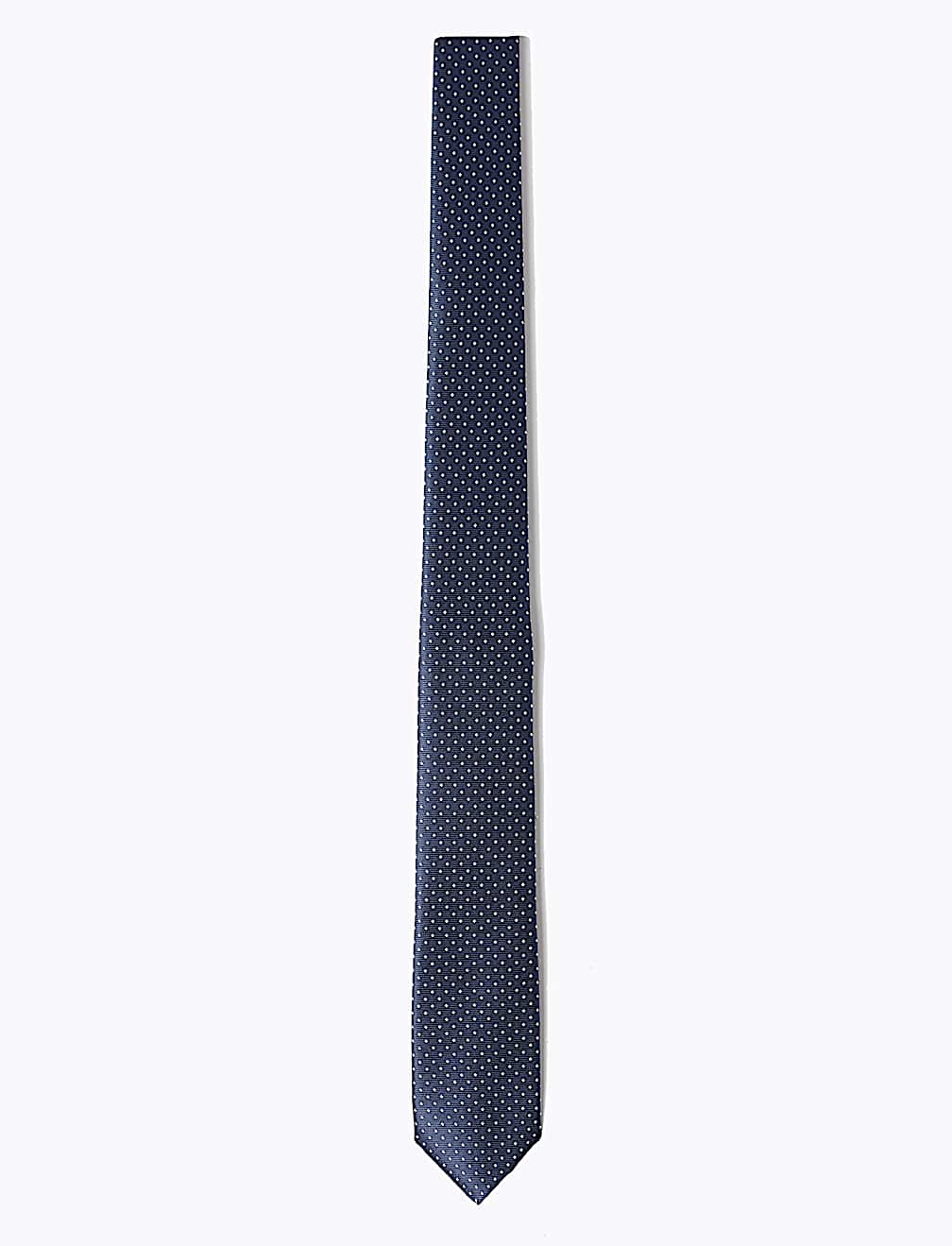 Skinny Woven Polka Dot Tie