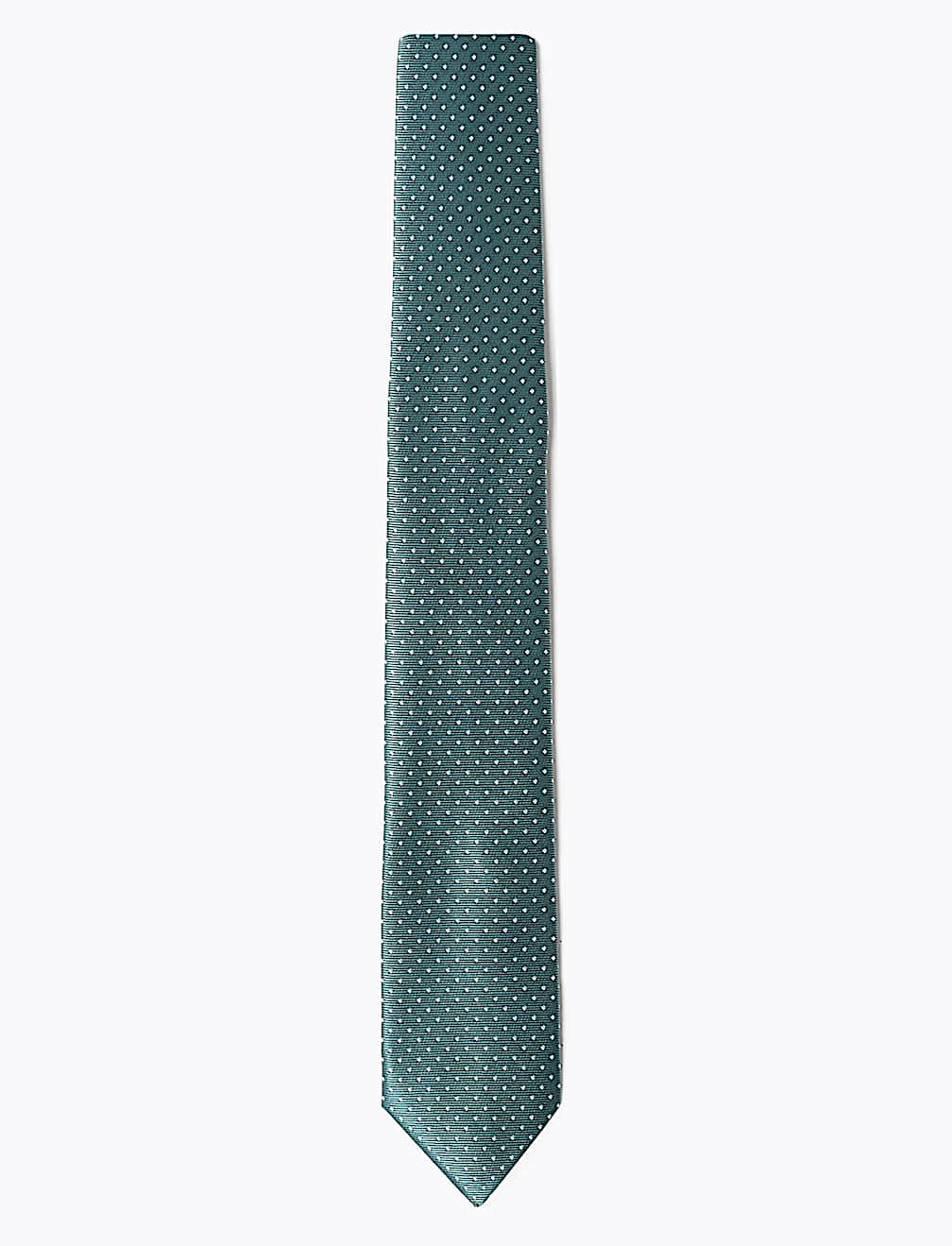 Skinny Woven Polka Dot Tie