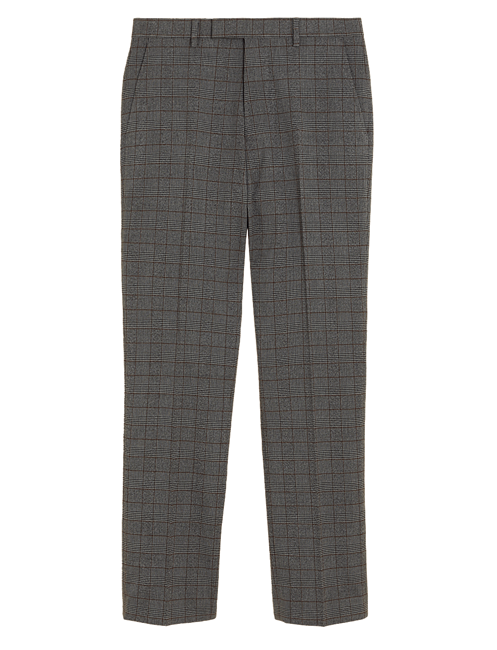 Regular Fit Check Stretch Suit Trousers