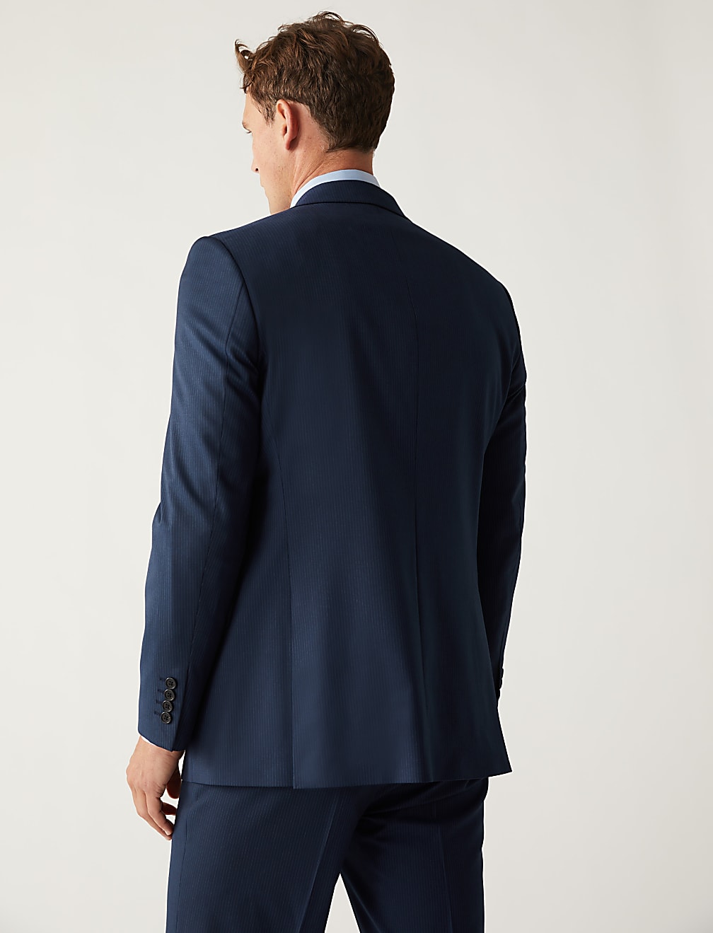 Regular Fit Pinstripe Stretch Suit Jacket