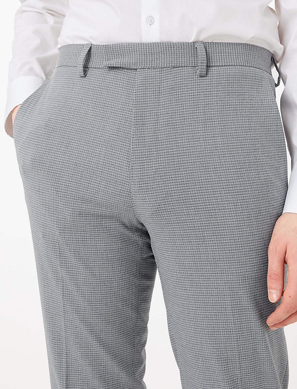 Slim Fit Mini Checked Trousers