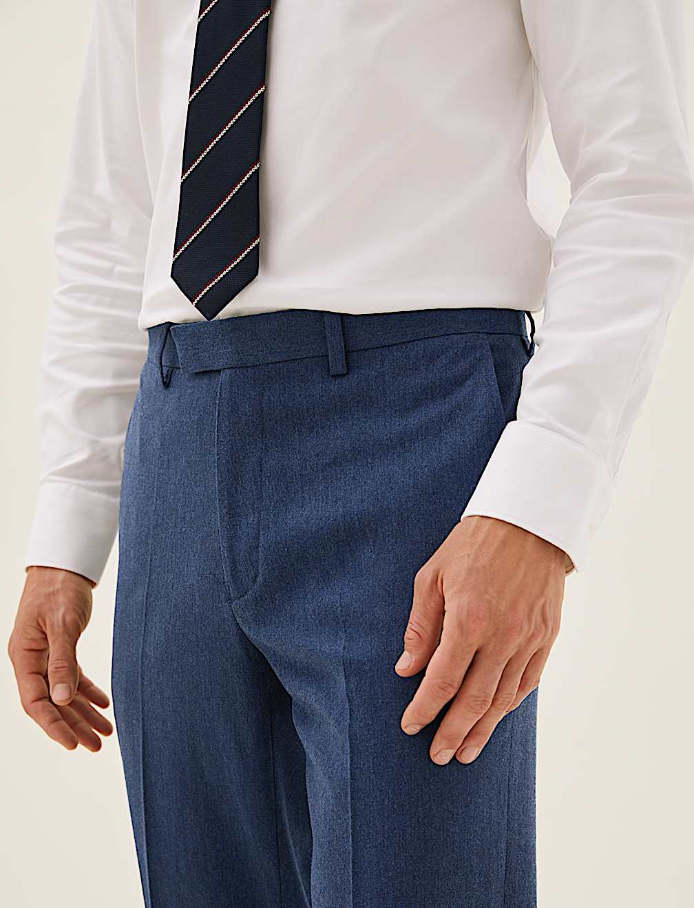 Slim Fit Textured Trousers