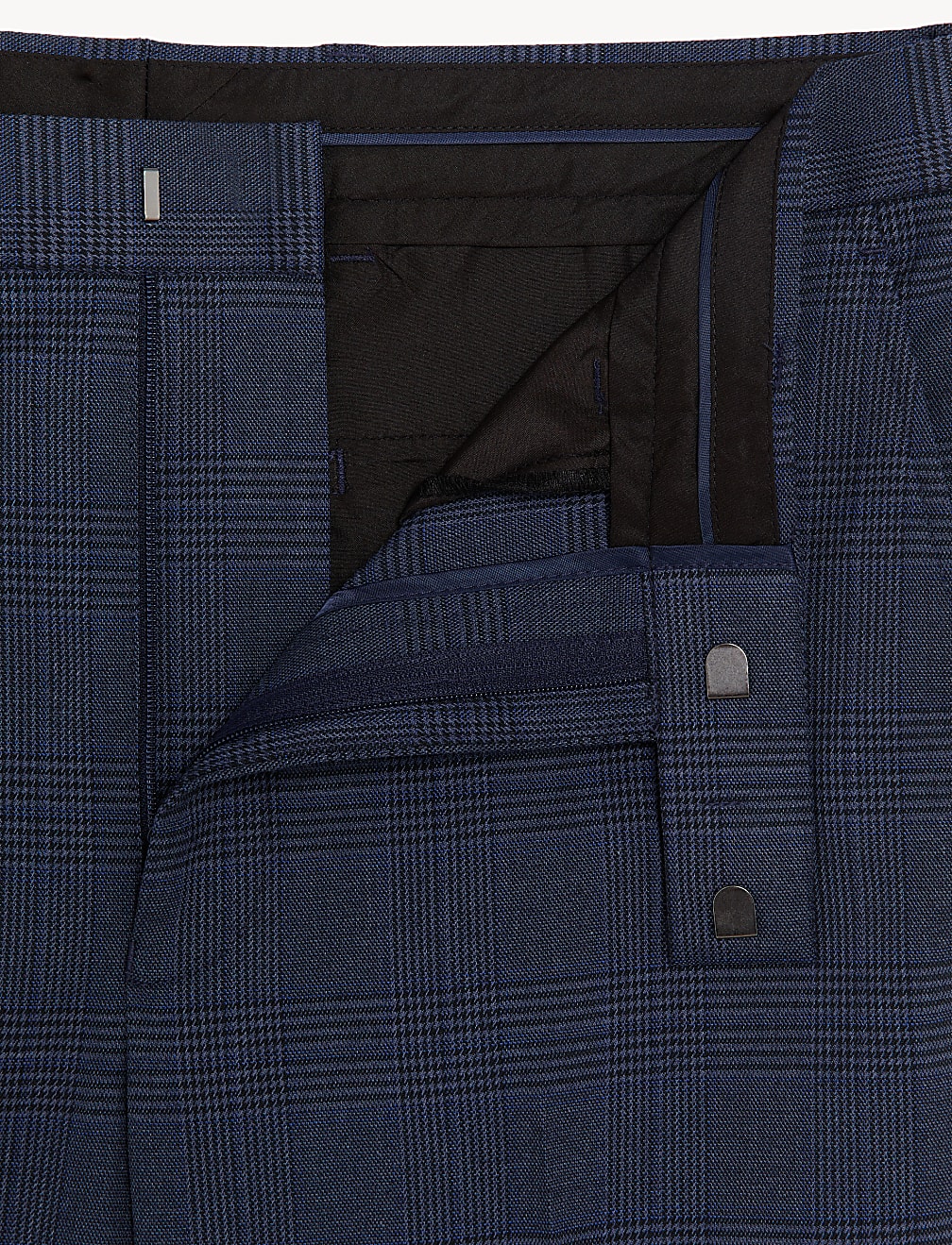 Regular Fit Check Stretch Suit Trousers