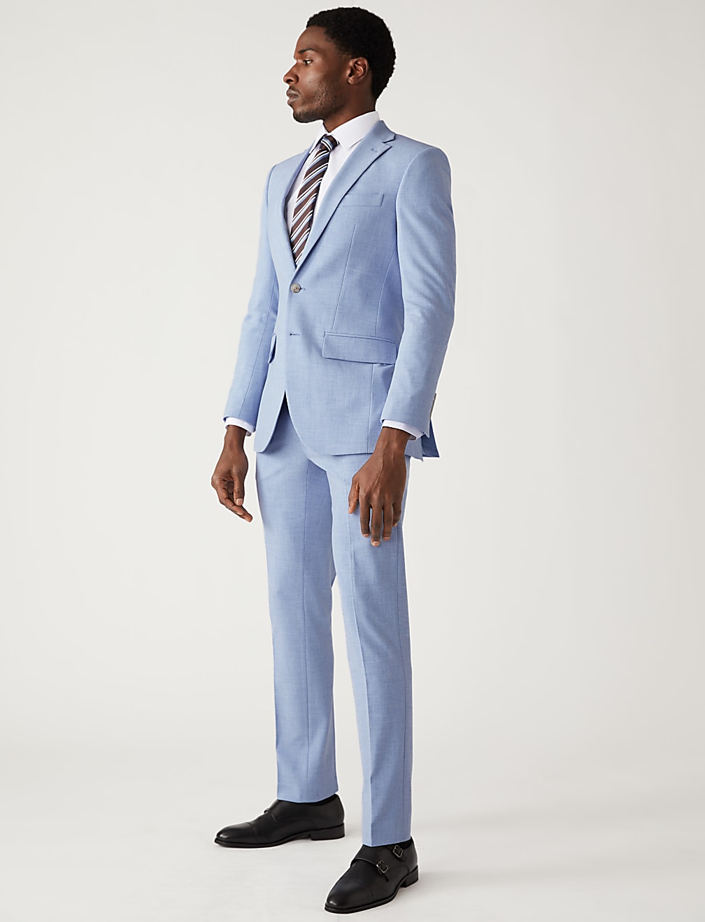 Slim Fit Marl Stretch Suit Jacket
