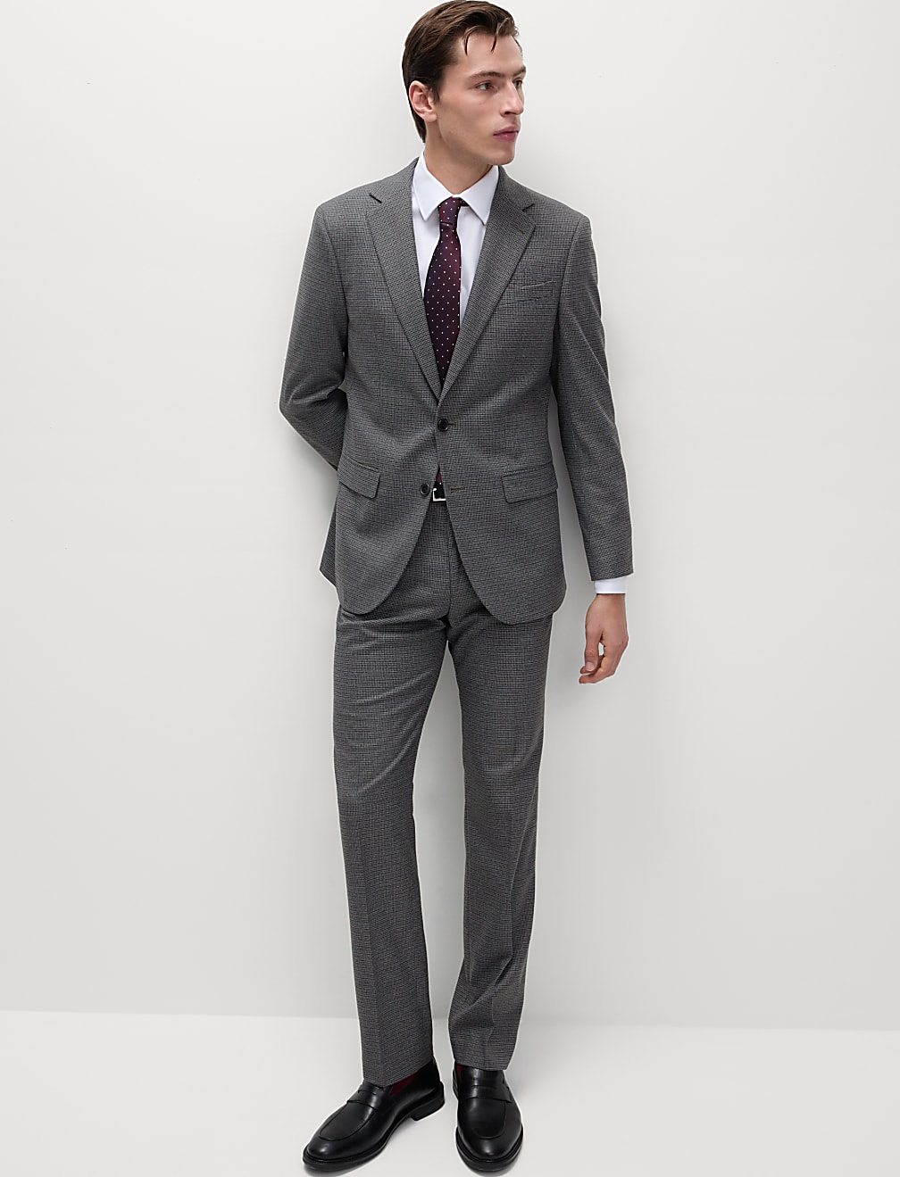 Regular Fit Puppytooth Suit Jacket