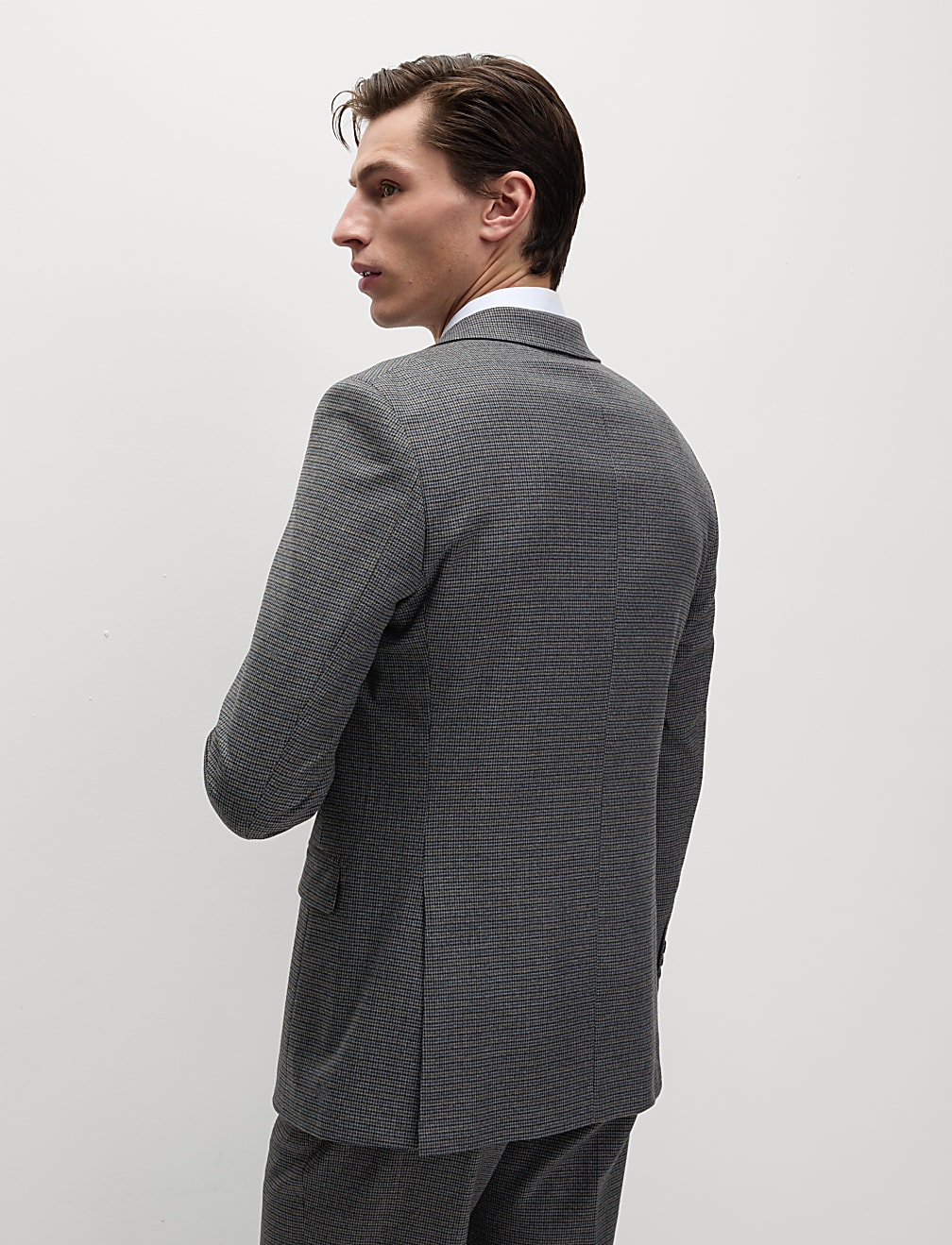 Regular Fit Puppytooth Suit Jacket