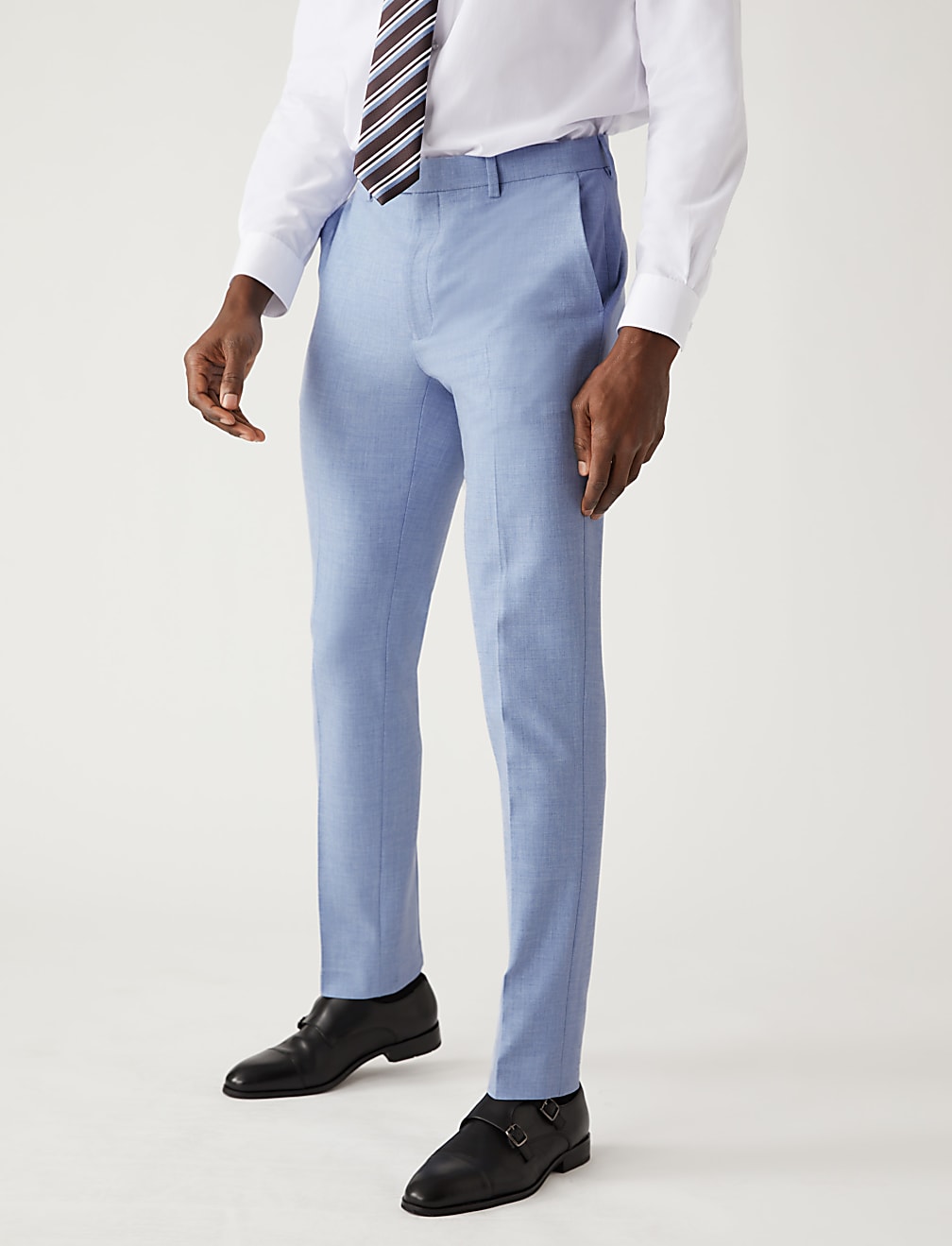 Slim Fit Marl Stretch Suit Trousers