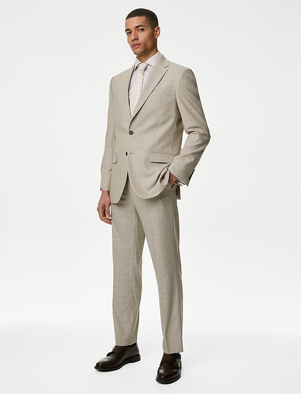Regular Fit Check Stretch Suit Jacket