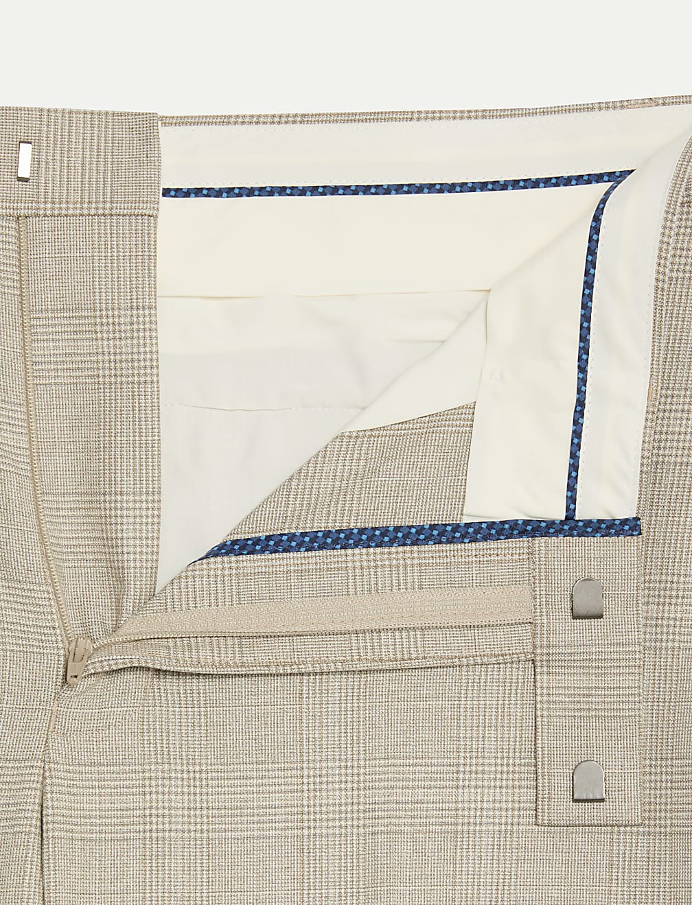 Regular Fit Check Stretch Suit Trousers