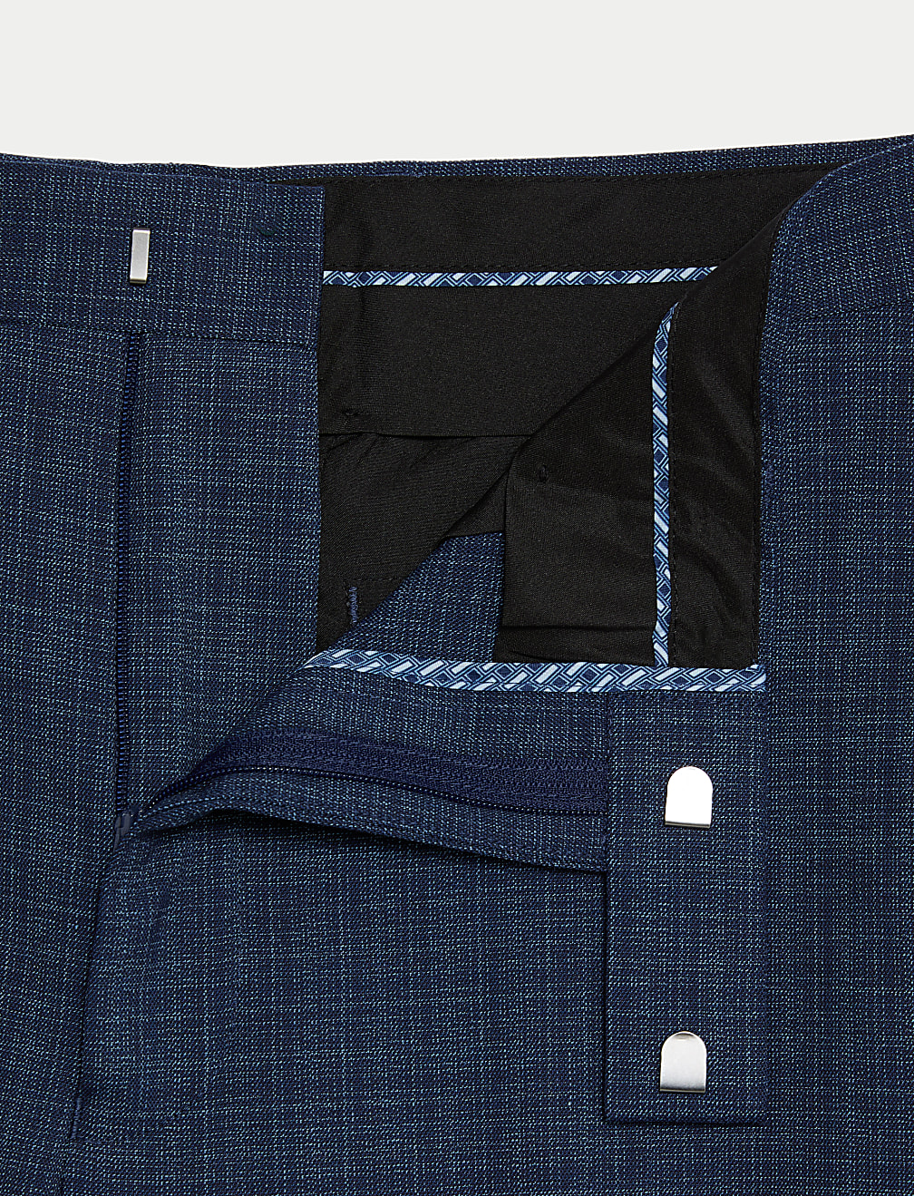 Regular Fit Check Stretch Suit Trousers