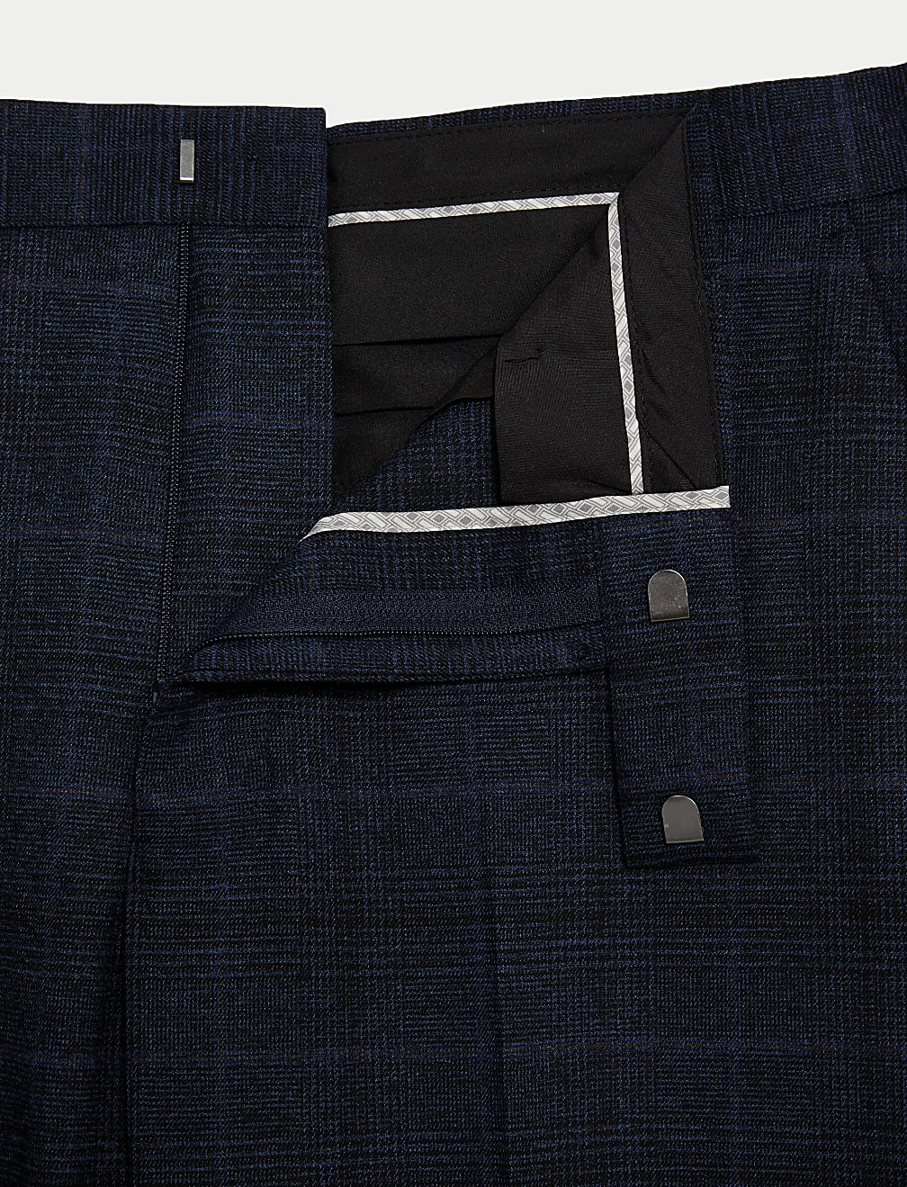 Slim Fit Prince of Wales Check Suit Trousers