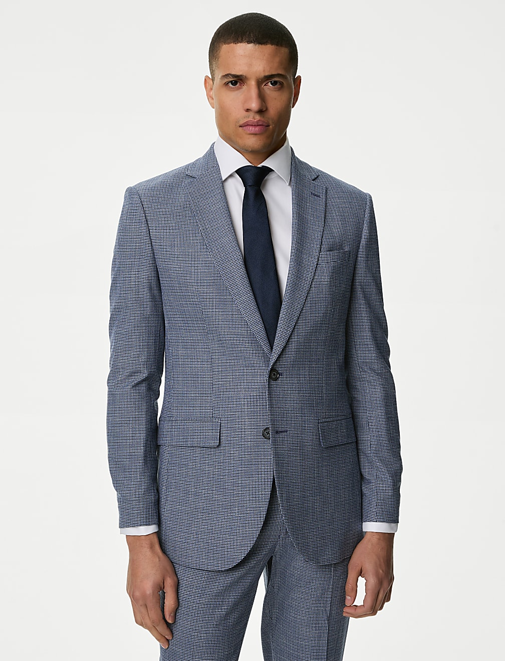 Slim Fit Puppytooth Stretch Suit Jacket