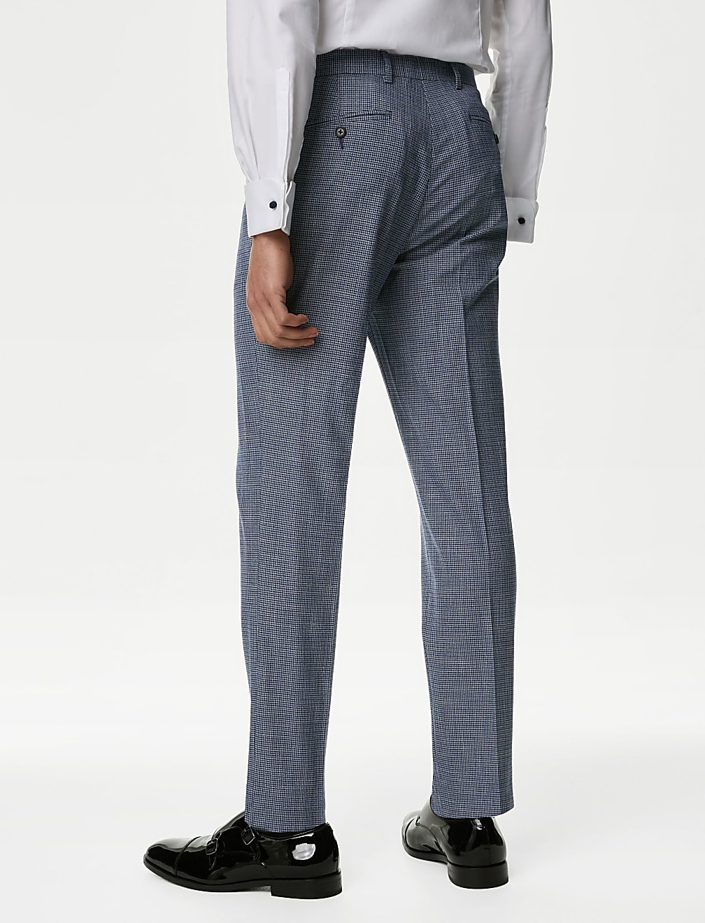 Slim Fit Puppytooth Stretch Suit Trousers