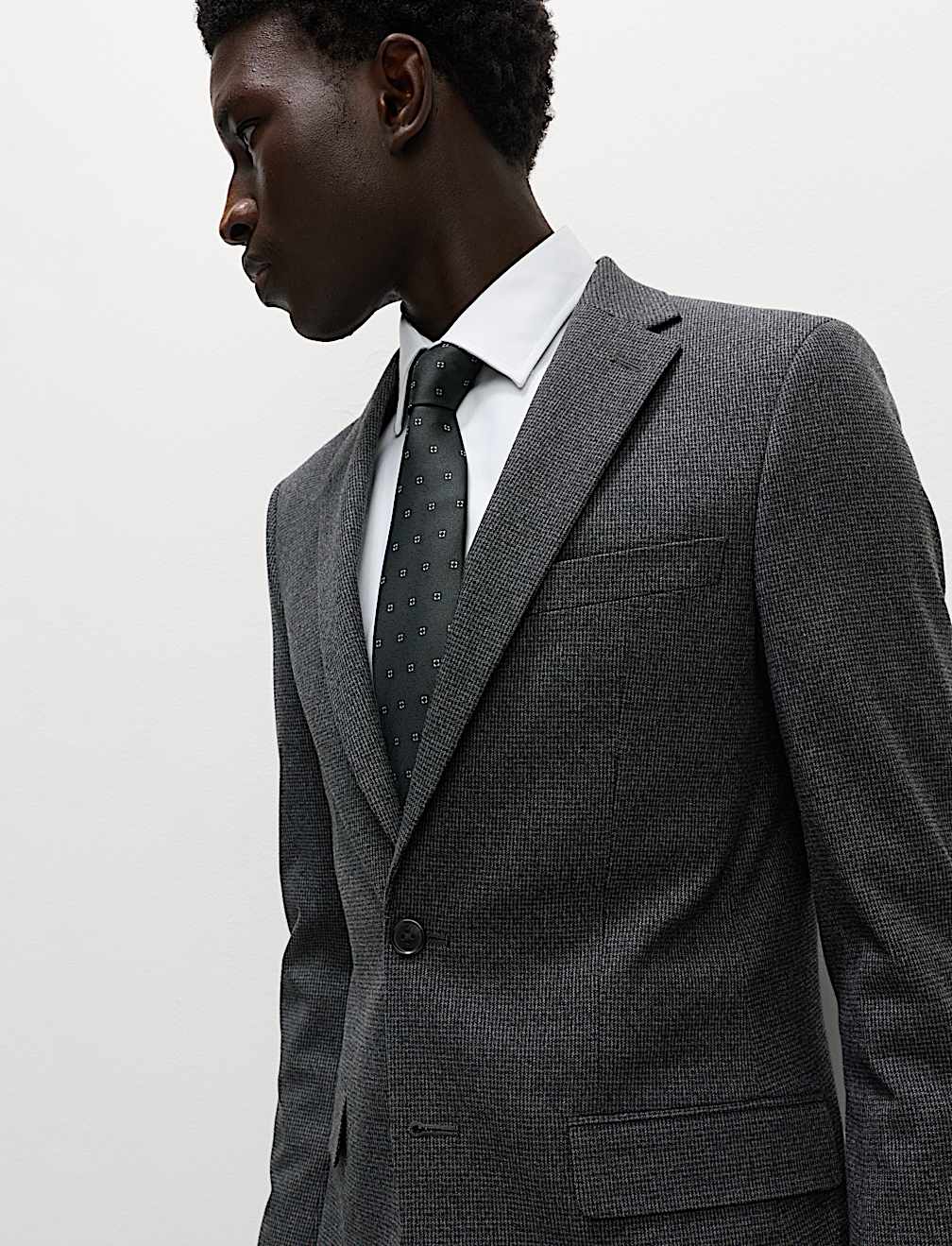 Slim Fit Puppytooth Suit Jacket