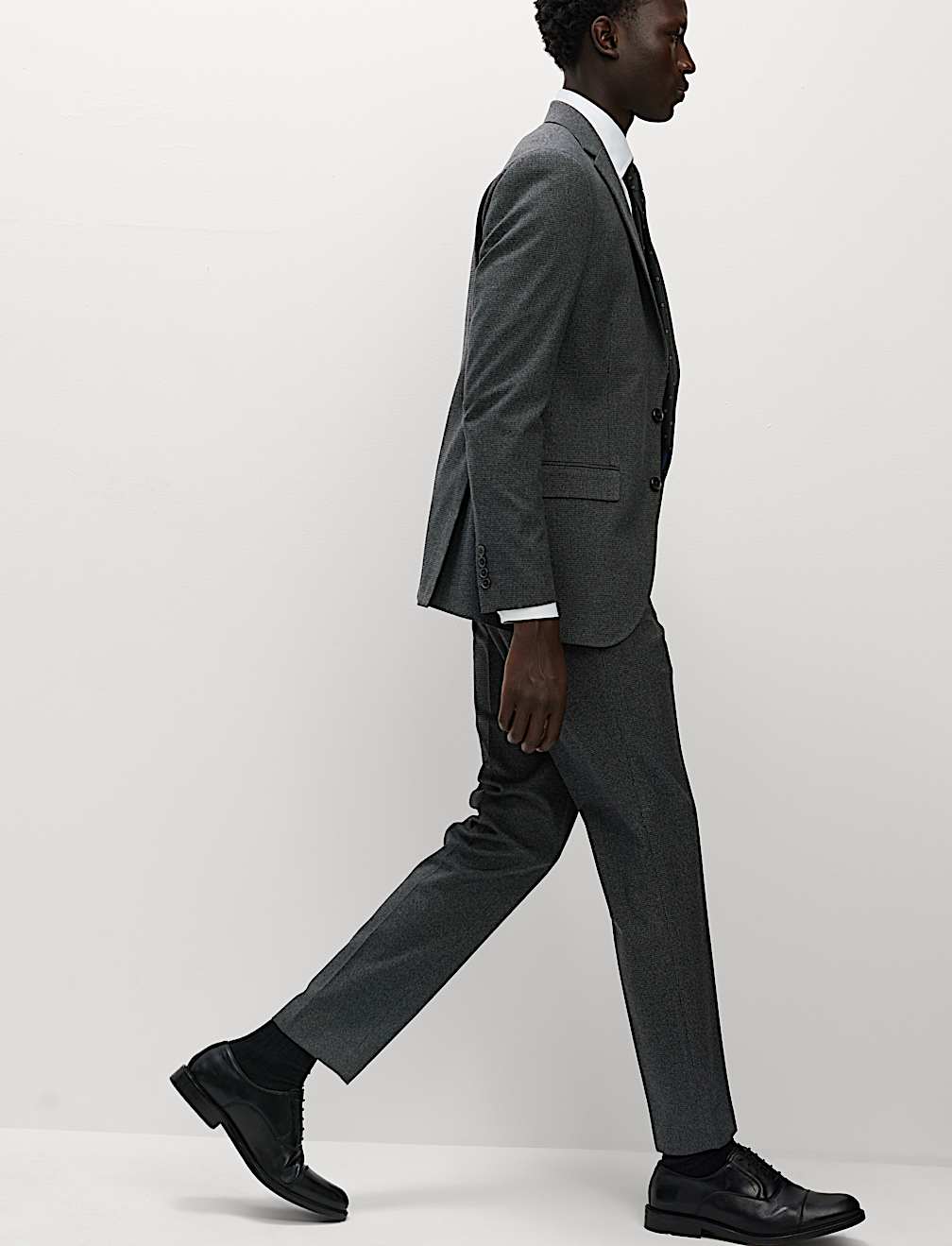 Slim Fit Puppytooth Stretch Suit Trousers