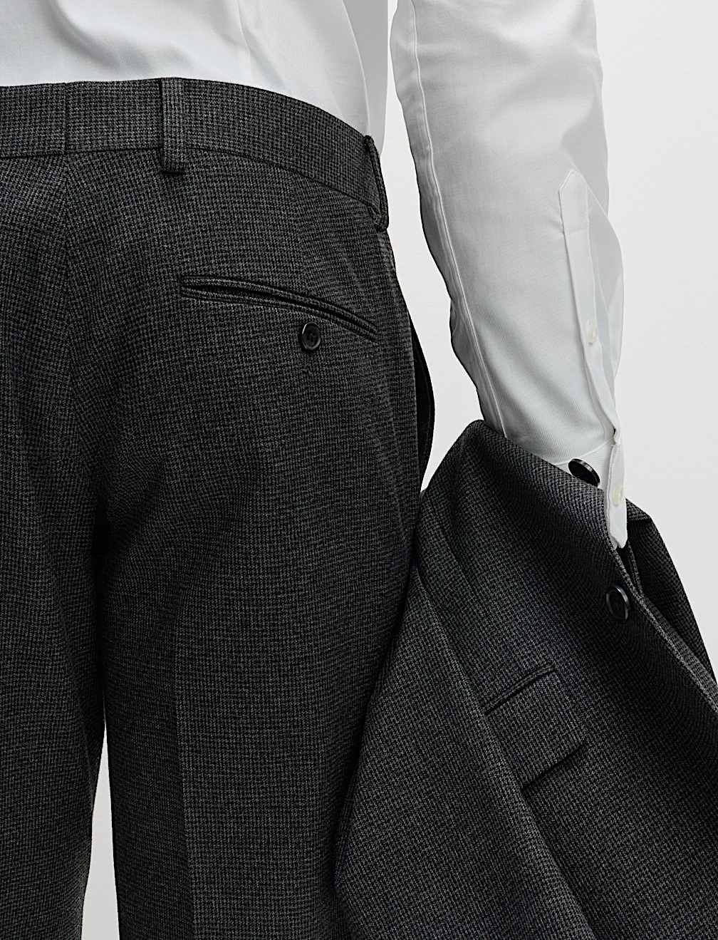 Slim Fit Puppytooth Stretch Suit Trousers