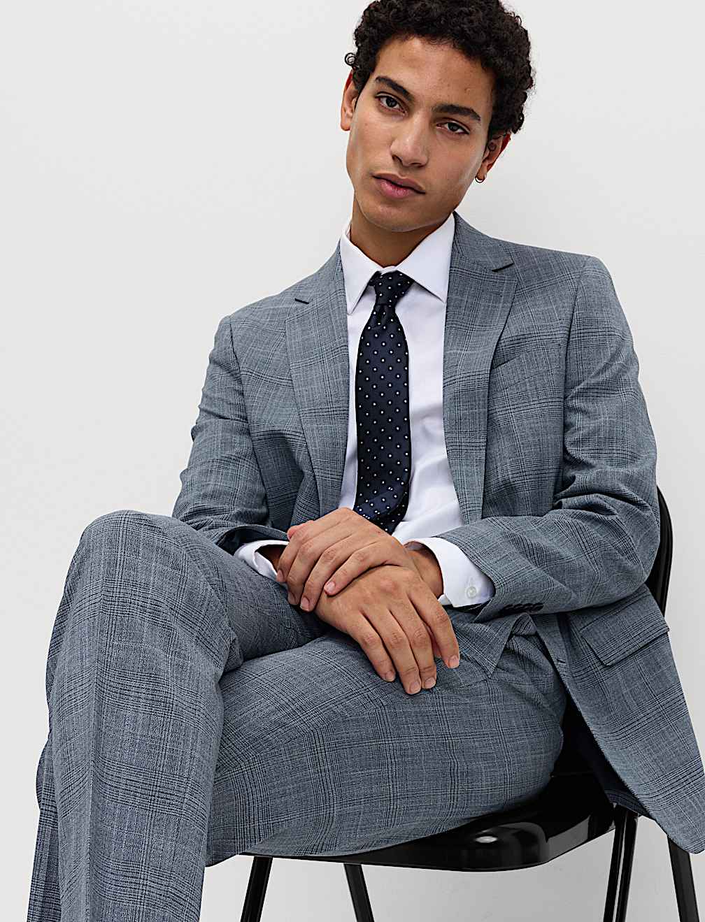 Tailored Fit Check Stretch Jacket