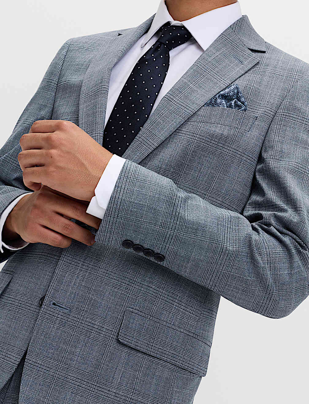 Tailored Fit Check Stretch Jacket