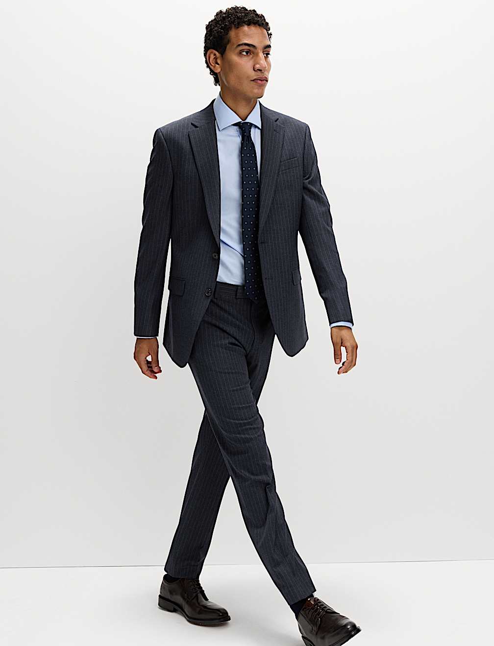 Regular Fit Pinstripe Stretch Suit Jacket